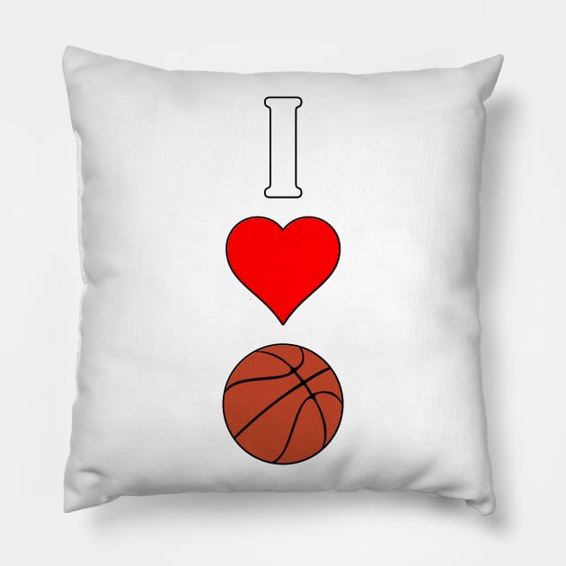 I Love (Heart) Basketball Vertical Sports Pillow by Sports Stars ⭐⭐⭐⭐⭐