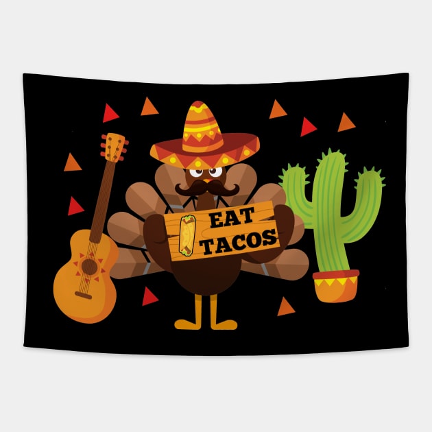 Funny Thanksgiving turkey Tapestry by Flipodesigner