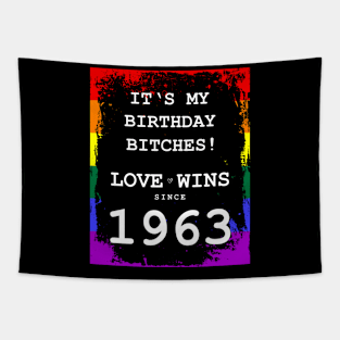 1963 Birthday Gay LGBT Coming Out Tapestry