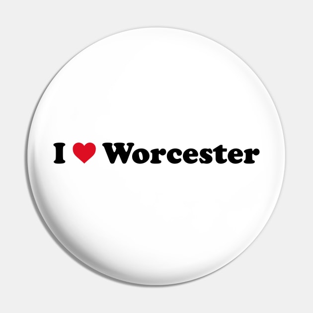 I Love Worcester Pin by Novel_Designs