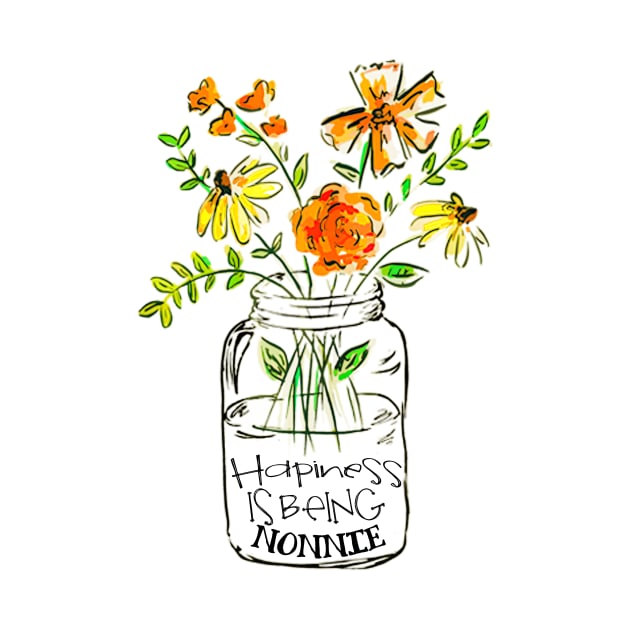 Happiness is being nonnie floral gift by DoorTees