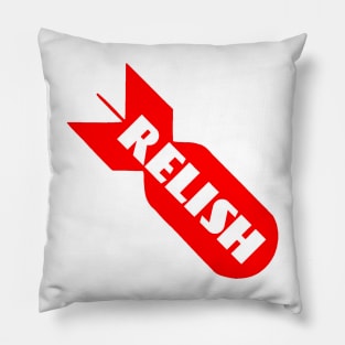 Bomb Relish Logo Red Transparent Pillow