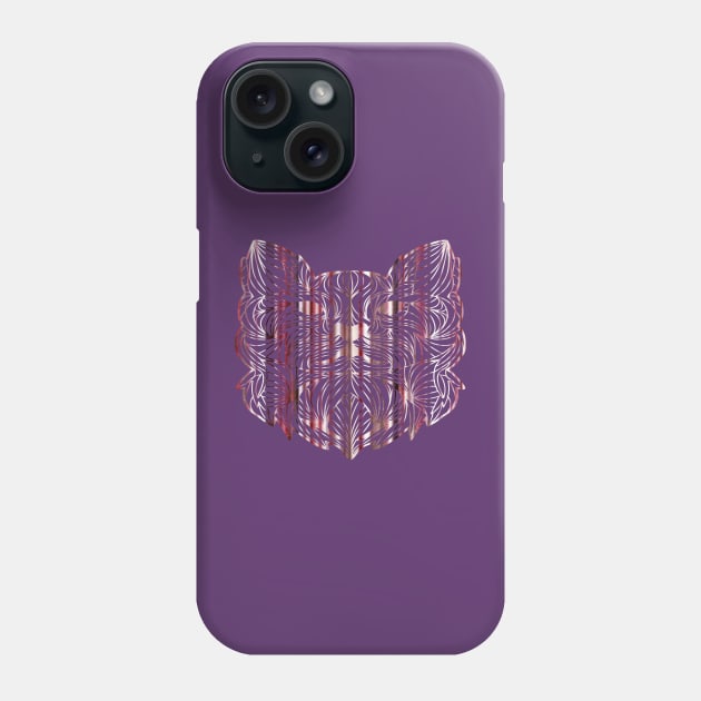 Witches Red Striped Mandela Cat Phone Case by Kylie Paul