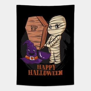 Trick or treat Little cute mummy Halloween cute scary little mummy Tapestry