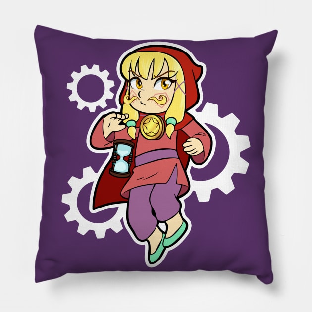 Mustache'd Girl Pillow by RainytaleStudio