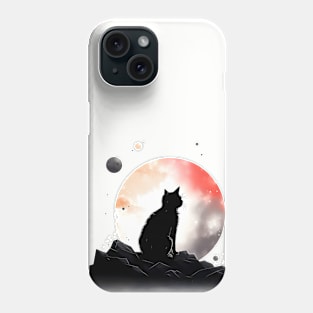 Cat Lover kitty with sun background Phone Case