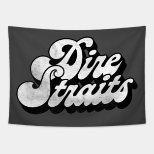 Dire Straits / Retro Faded Style Fan Design Tapestry