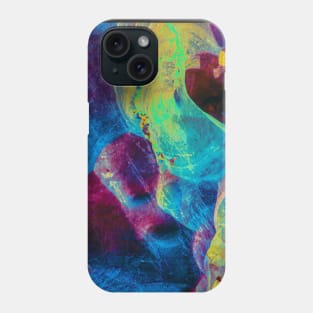 A dog face in multi colored abstract Phone Case