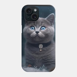 Wintry British Shorthair Kitten Phone Case