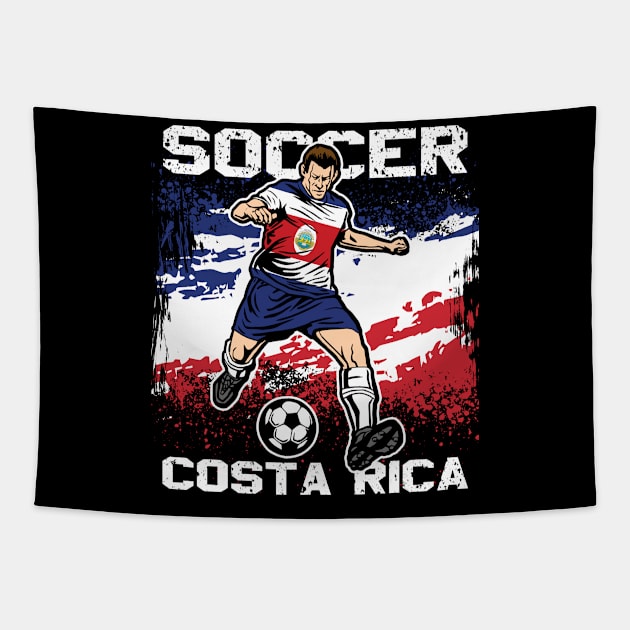 Costa Rica Soccer Futbol Tapestry by megasportsfan