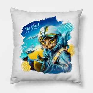 The Ghost of Kyiv cat, modern Ukrainian hero Pillow