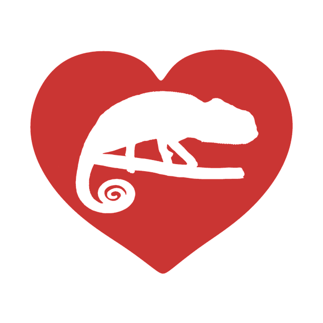 Red Chameleon Heart for Chameleon Lovers by Mochi Merch