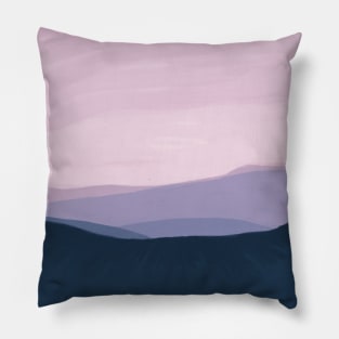 Blue Mountains with a Pink Sky Pillow