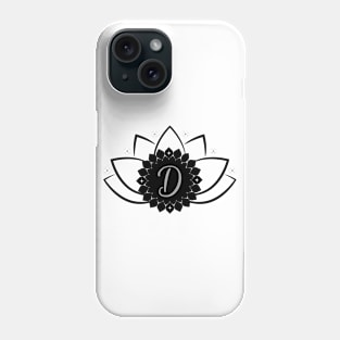 D - Lotus Flower Monogram Phone Case