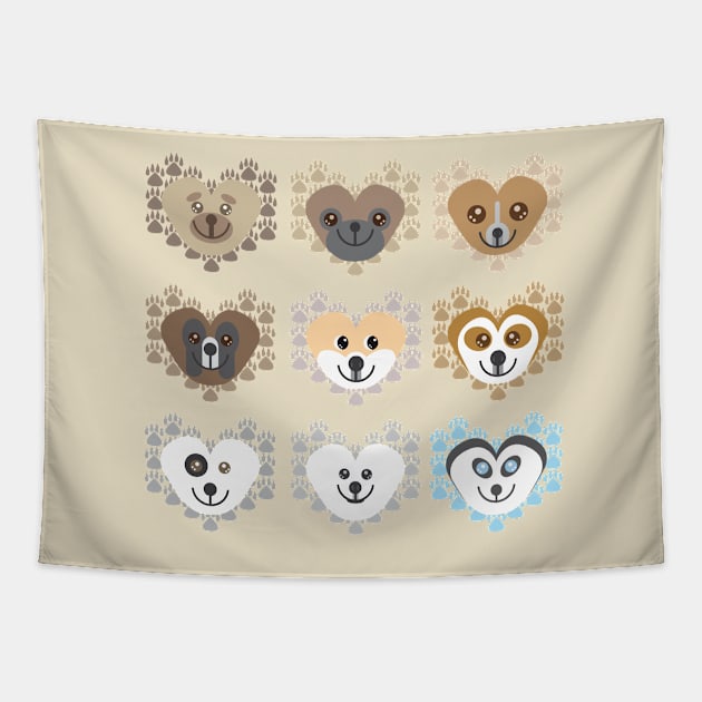 Spirit Animals: Dogs Tapestry by lazynugu