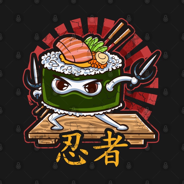 Ninja Warrior Sushi Japanese Manga Anime Otaku Kawaii by E