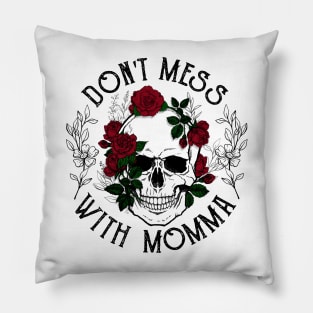 Hot goth skull roses Pillow