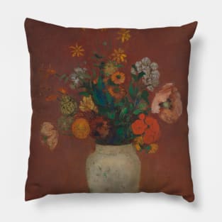 Bouquet in a Chinese Vase by Odilon Redon Pillow