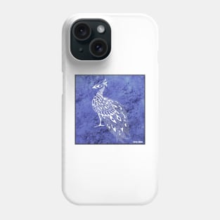 peacock in royal bird wallpaper in saphire ecopop art Phone Case