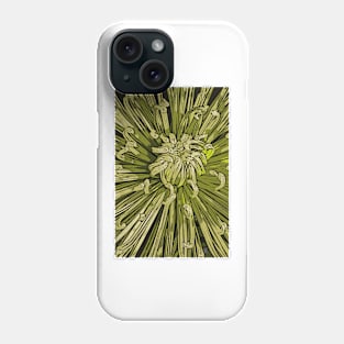 Spider Chrisanthanum Woodcut Phone Case