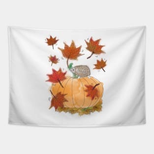 Autumn Leaves Hedgehog Tapestry