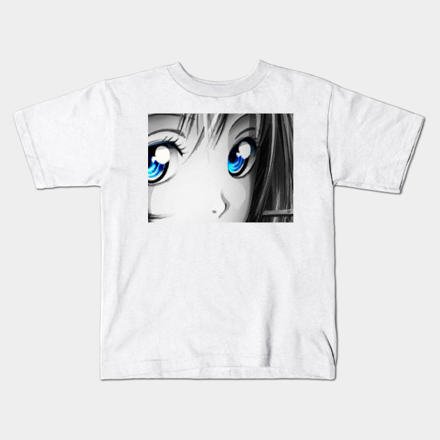 Anime Girl Eyes 2 Black And White Blue Eyes Comics Kids T