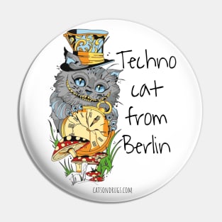 Techno cat from Berlin - Catsondrugs.com - Techno Party Ibiza Rave Dance Underground Festival Spring Break Berlin Good Vibes Trance Dance technofashion technomusic Pin