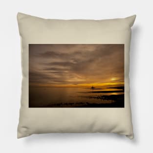 Golden Sunrise over St Mary's Island Pillow