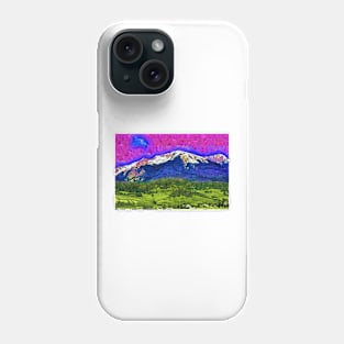 A Field, Forest And Snow Capped Mountains In Colorado Phone Case