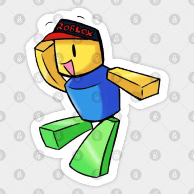 Roblox Noob Roblox Noob Sticker Teepublic - what does roblox noob look like