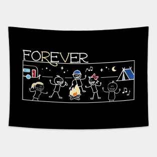 RV Forever - Fun Camping Drawing Tapestry