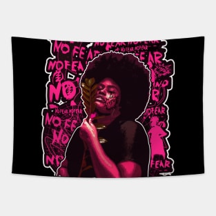 No Fear Afro Strong Woman Tapestry