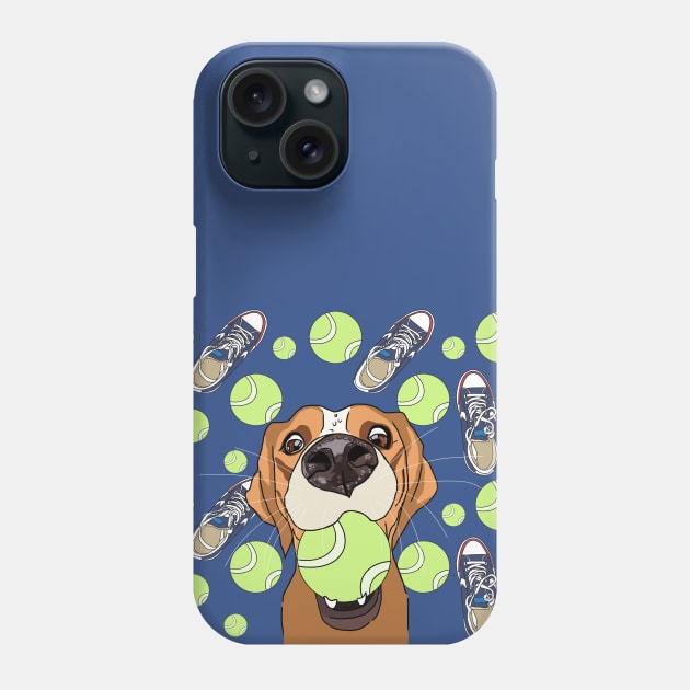 Funny Dog, Sneakers, Ball, Play Phone Case by KateQR