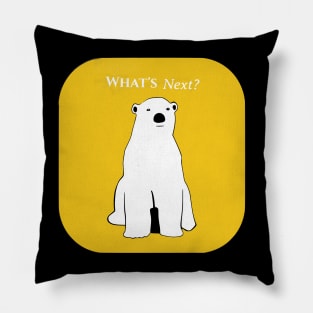 Polar Bear illustration ''What's next?'' Pillow