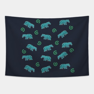 Hippos pattern Tapestry