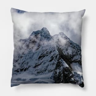 Savage cloud covered mountain Pillow