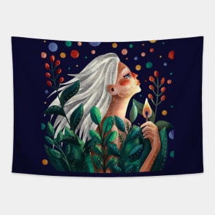 Girl with a match Tapestry