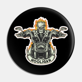 hooligan skull Pin