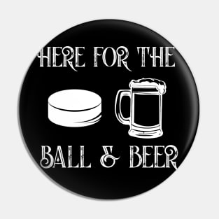 Balls & beer funny hockey alley sport drinking Pin