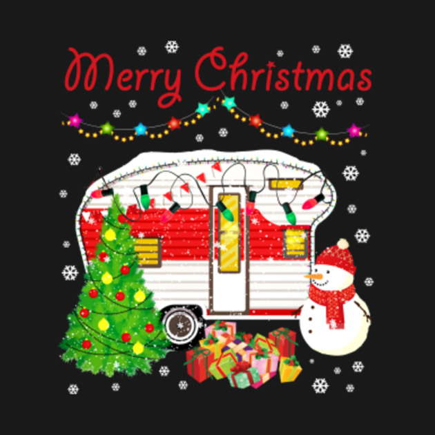 Camping Christmas Shirt Happy Camper Christmas Funny Gift Camping
