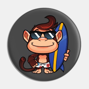 "Makani" the surfing monkey Pin