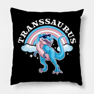 Transgender Dinosaur Transsaurus Trans Pride LGBT Pride Flag Pillow