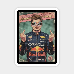 Max Verstappen Middle finger COmics Magnet