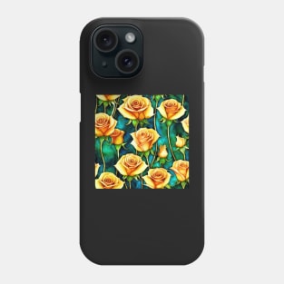 Golden rose watercolor rose Phone Case