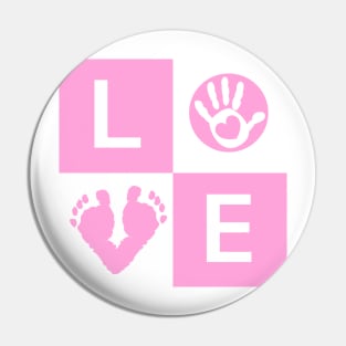 Baby boy baby hand and feet prints arrival card Pin