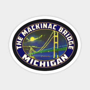 Mackinac Island Bridge Michigan Vintage Magnet