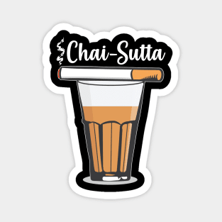 Chai Sutta Chai Tea Glass Hindi Quote Slogan Magnet