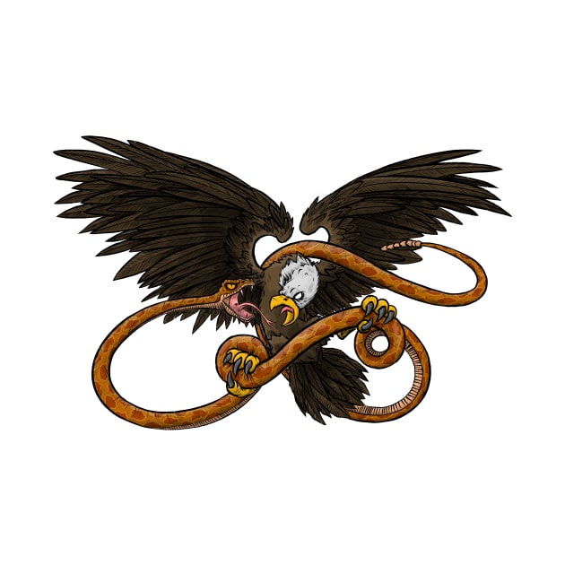 Eagle Vs. Rattlesnake by joehavasy