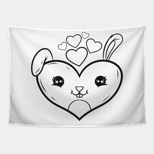 Cute Easter Bunny Heart As Color In Easter Tapestry