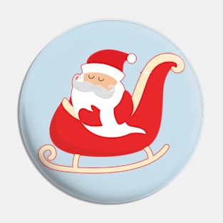 Merry Christmas Santa Claus Flying in his Sleigh Pin